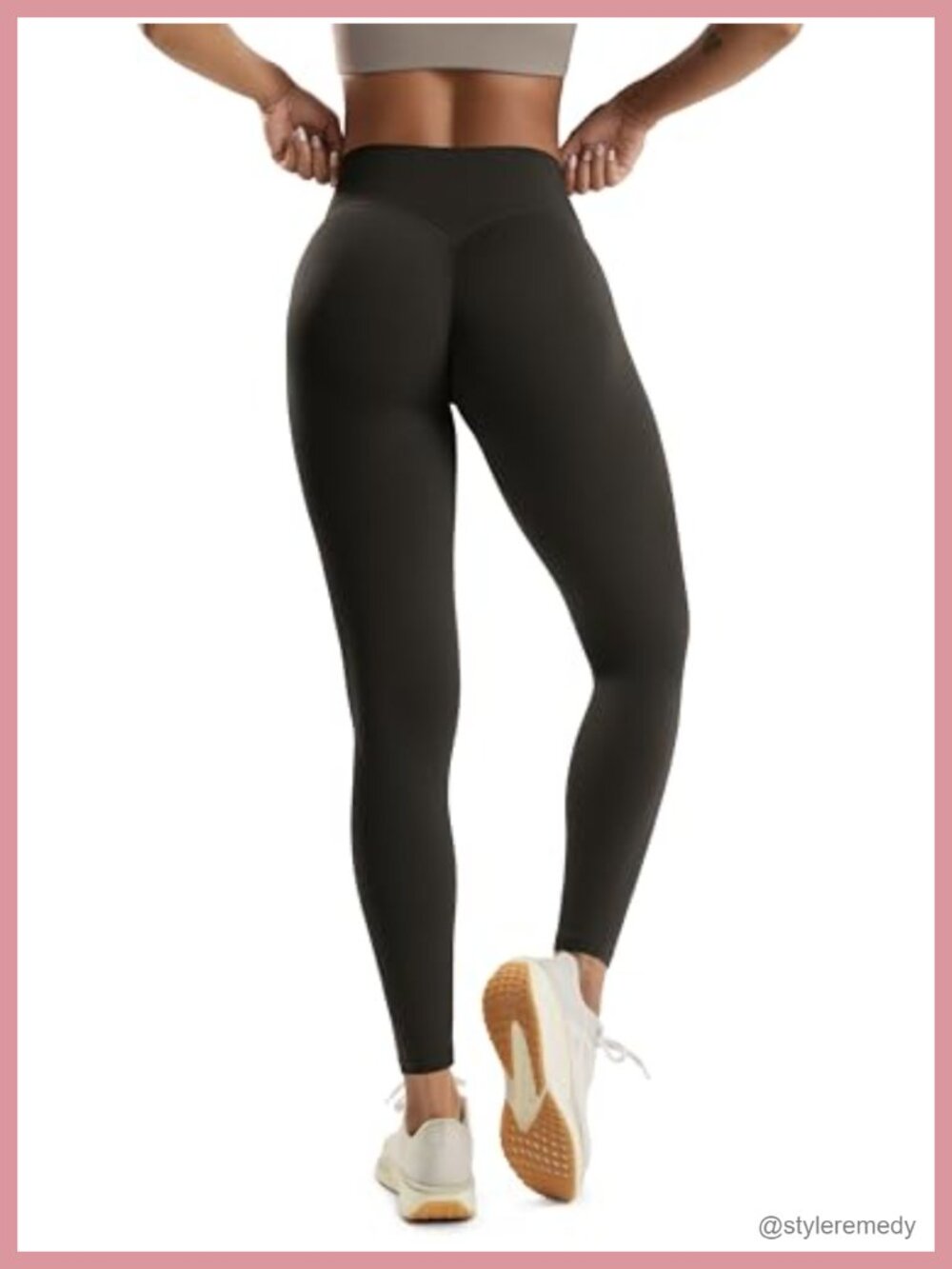 Hidden Scrunch Booty Lifting Leggings - No Front Seam High Waist Yoga Pants 27"